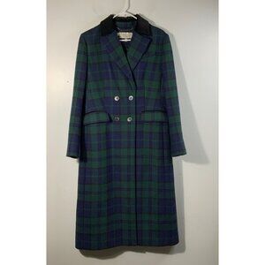 Womens Hobbs London Patricia Wool Blend Plaid Double Breasted Coat 8